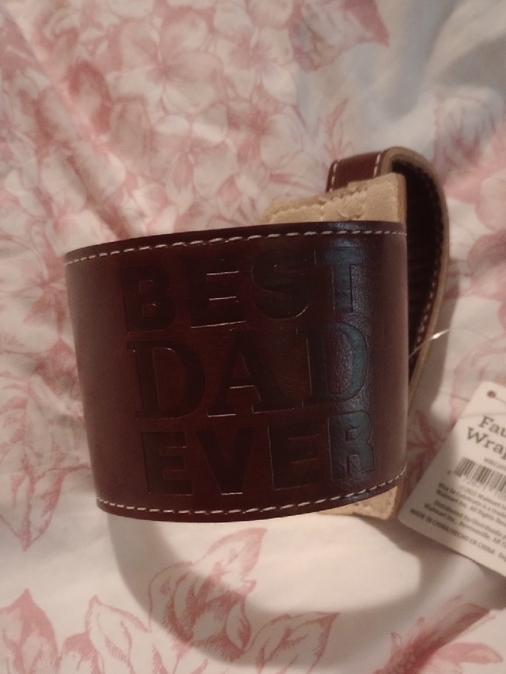 Best Dad Ever! Faux Leather Wrap  New
